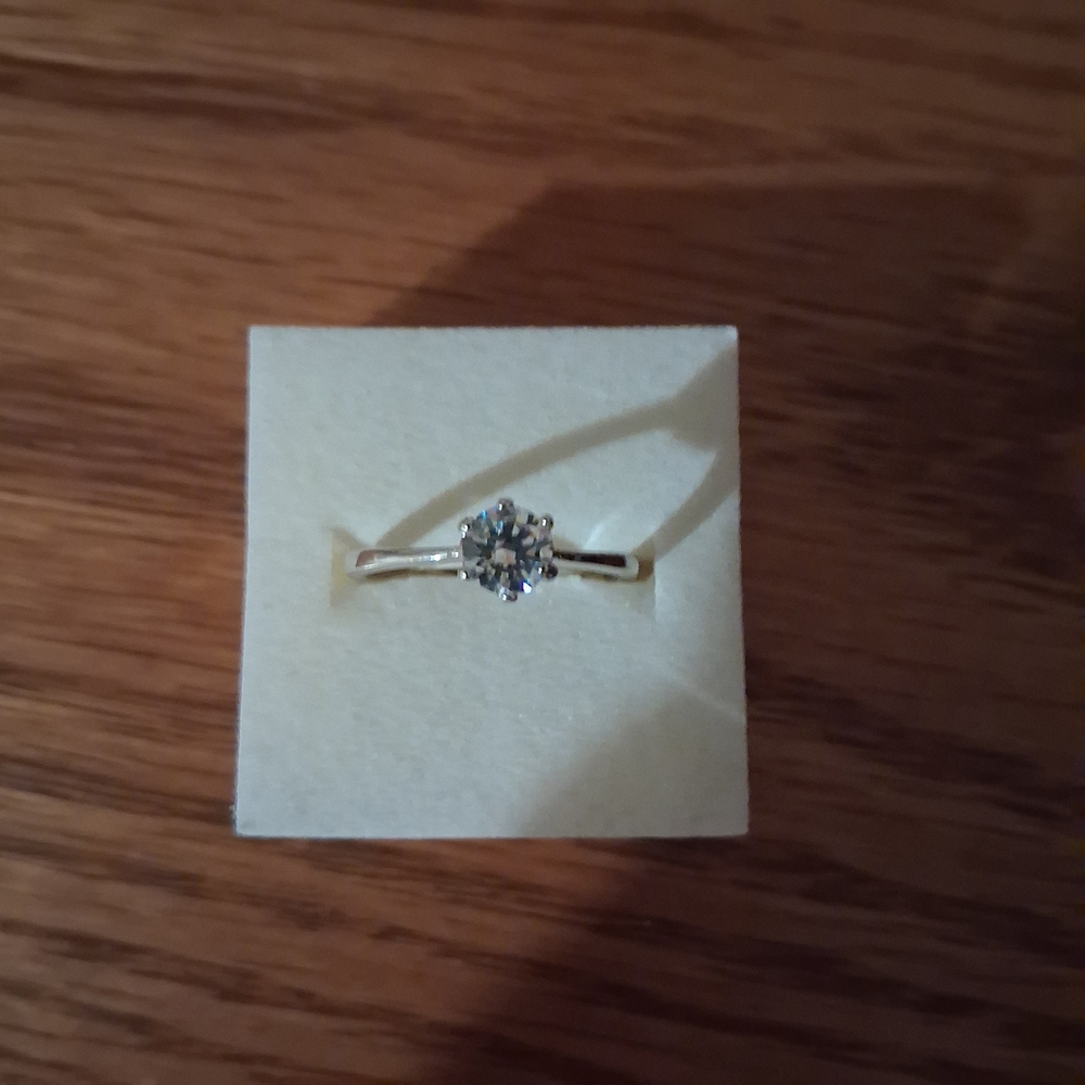 Solitaire Simulated Diamond Ring in Silver